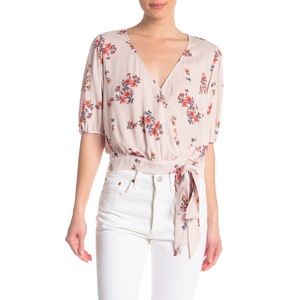 Socialite Faux wrap floral blouse